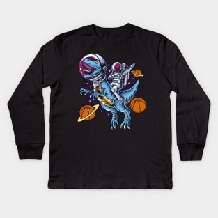 Basketball t-rex Kids Long Sleeve T-Shirt